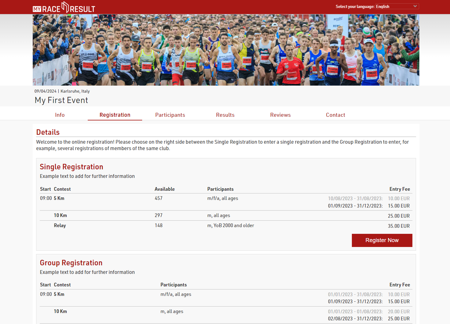 All Pages Can Be Customized Through The My raceresult Window In 