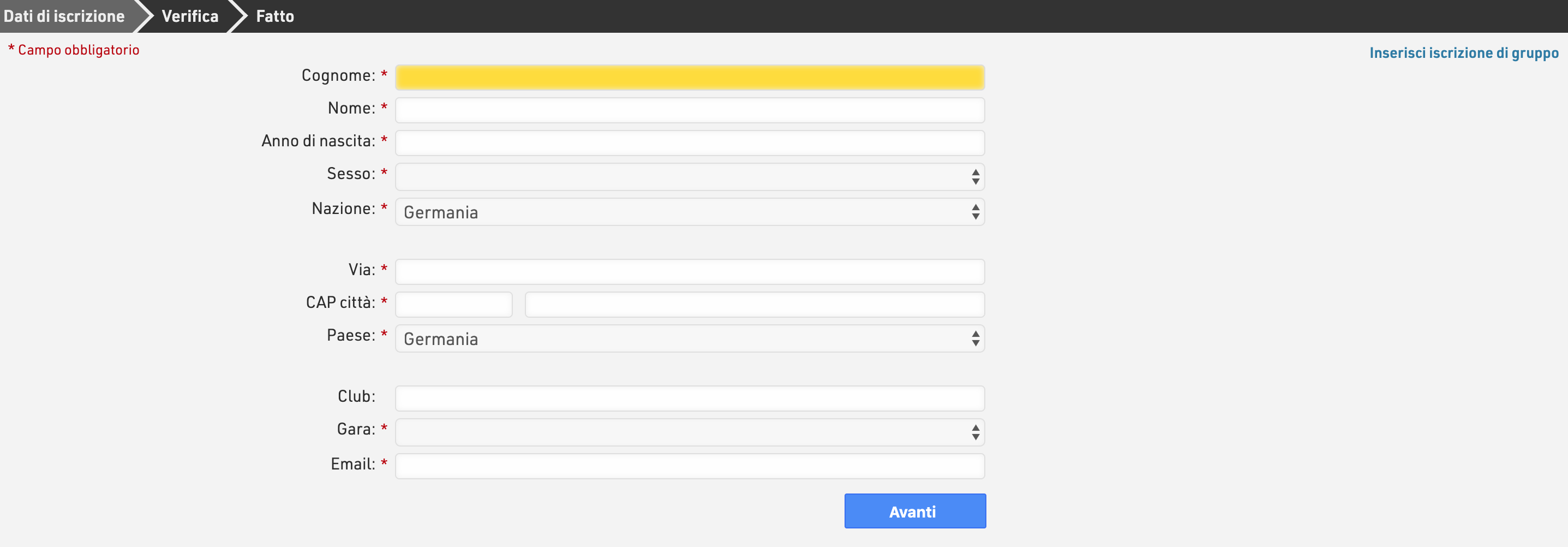 Iscrizione sul posto : : RACE RESULT - FAQ